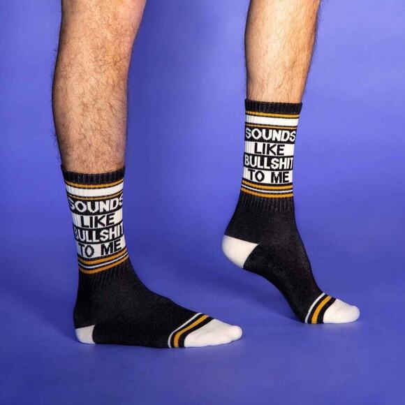 SOUNDS LIKE BULLSHIT TO ME Socks Gumball Poodle Unisex Ribbed Gym Crew Socks NEW - Picture 4 of 11